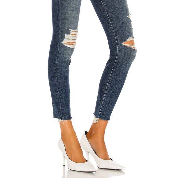 Mother High Waisted Looker Ankle Fray in Wicked Wildflower - Picture 4 of 14